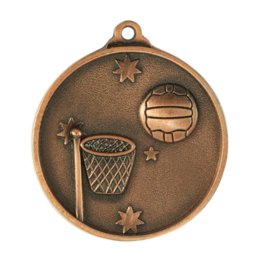 1075-8BR Southern Cross Medal-Netball 5cm