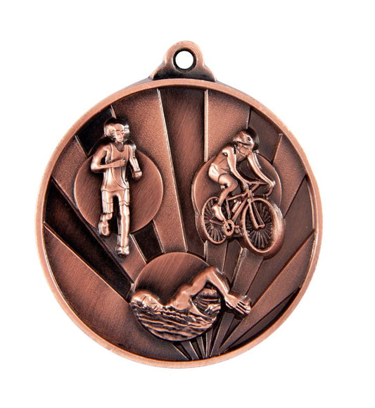 1076-15BR Sunrise Medal-Triathlon 5cm