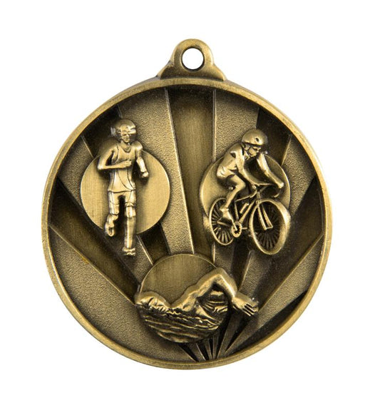 1076-15G Sunrise Medal-Triathlon 5cm