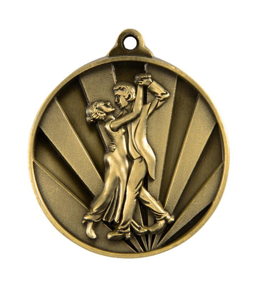1076-19G Sunrise Medal-Dance Couple 5cm