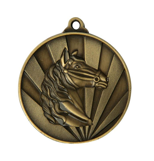 1076-29G Sunrise Medal-Horses 5cm