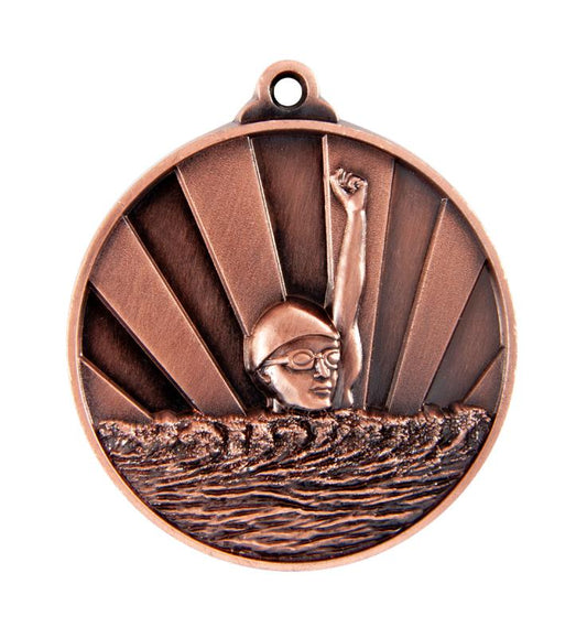 1076-2BR Sunrise Medal-Swimming 5cm