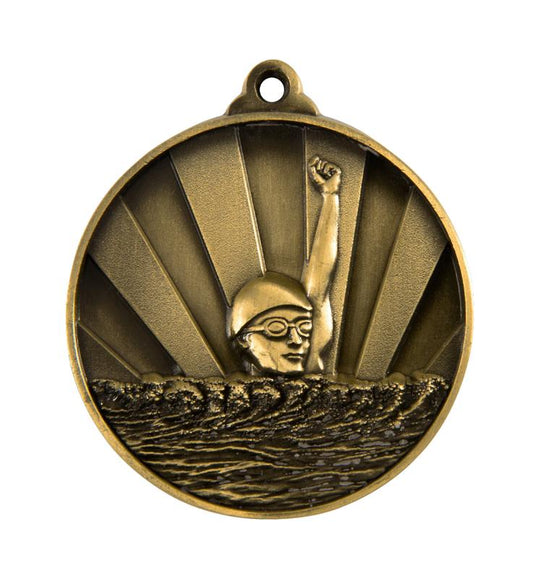 1076-2G Sunrise Medal-Swimming 5cm