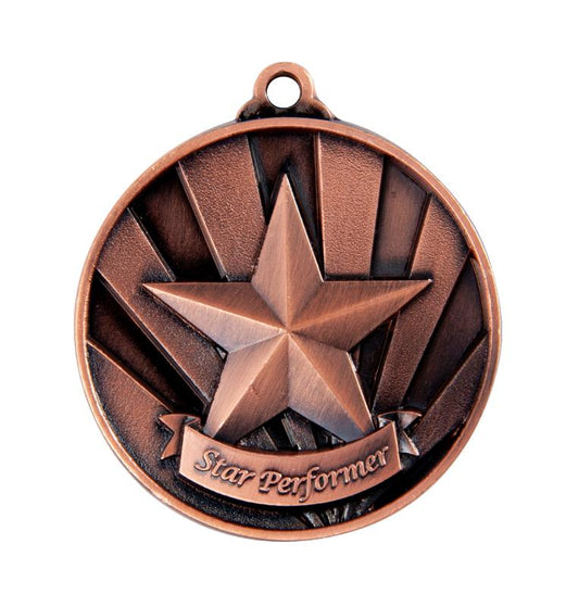 1076-37BR Sunrise Medal-Star Performer 5cm