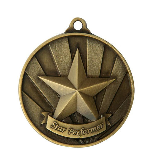 1076-37G Sunrise Medal-Star Performer 5cm