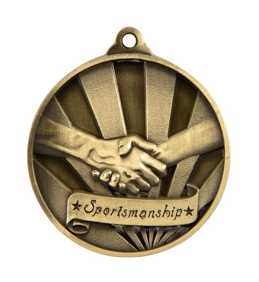 1076-38G Sunrise Medal-Sportsmanship 5cm