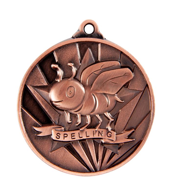 1076-50BR Sunrise Medal-Spelling 5cm