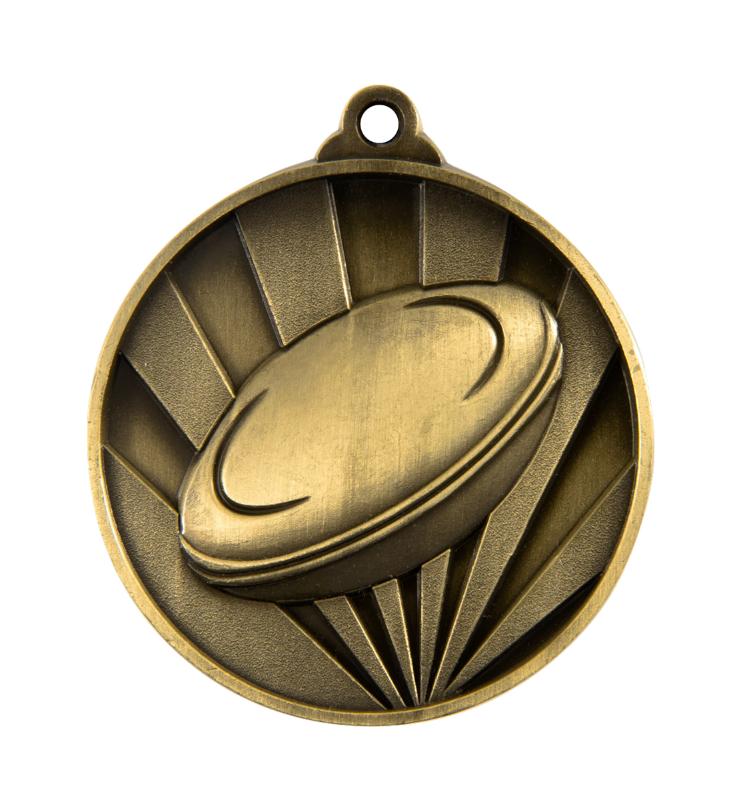 1076-6G Sunrise Medal-Rugby 5cm