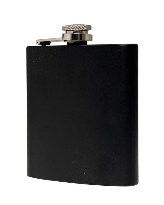 1125ABK Stainless Steel Hip Flask Matt Black Finish 175ml