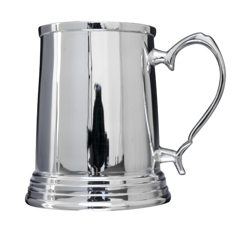 1127C Shiny Silver Large Edwardian Tankard 530ml