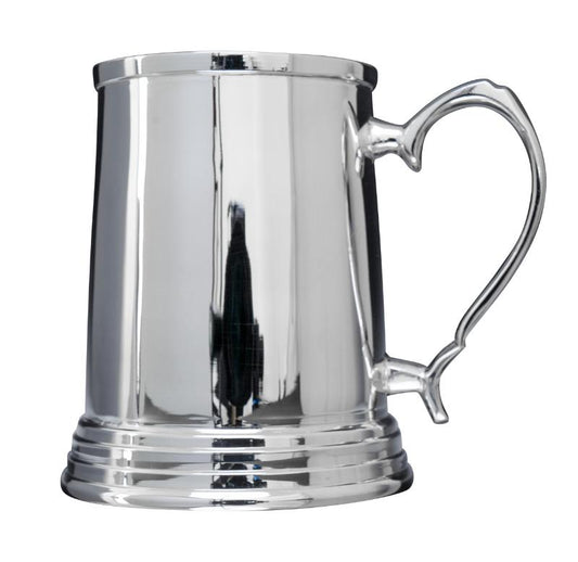 1127C Shiny Silver Large Edwardian Tankard 530ml
