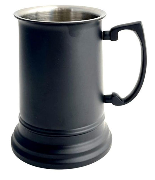 1128ABK Stainless Steel Tankard Powder Coated Black 480ml