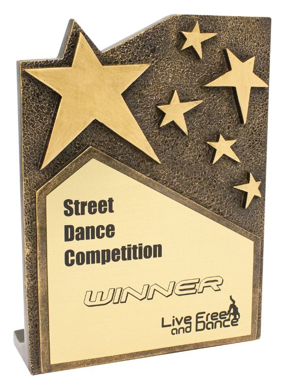 12051 Star Cross Plaque Gold 19.5cm