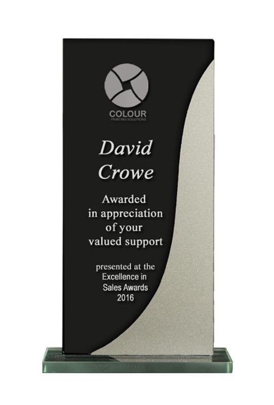 1255-2BKS Glass-Black/Silver 15.5cm