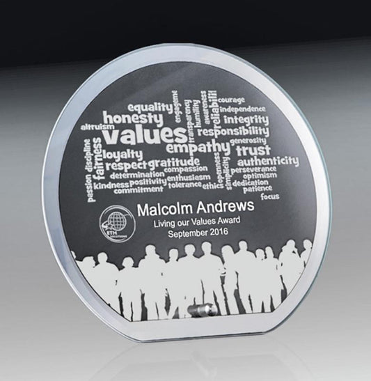 1256-1CIRCLE Mirror Edged Clear Glass-Circle 13cm