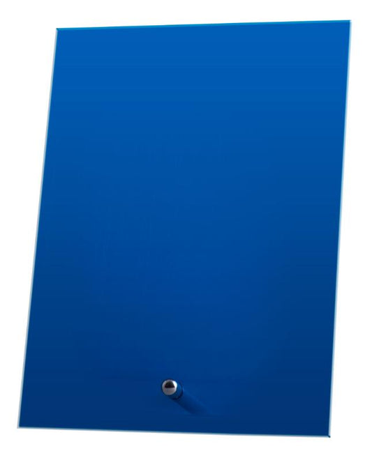 1268-1BU Laser Glass Rectangle Blue 15cm