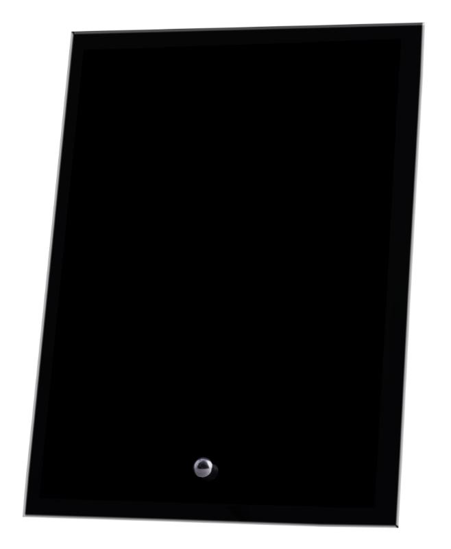 1268-2BK Laser Glass Rectangle Black 18cm