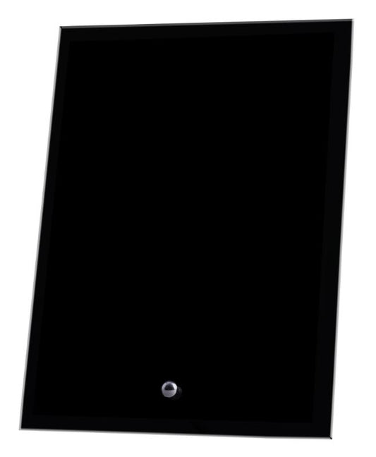 1268-3BK Laser Glass Rectangle Black 20.5cm