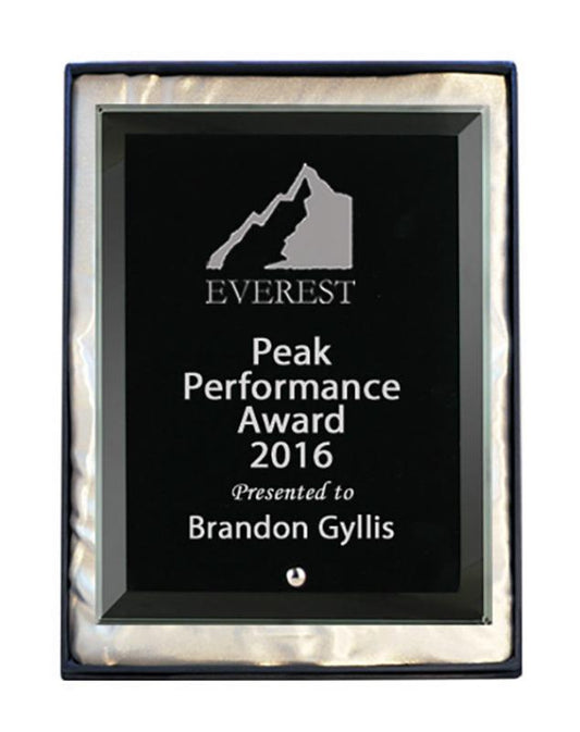 1270-1BK Laser Glass Rectangle-Black 15cm