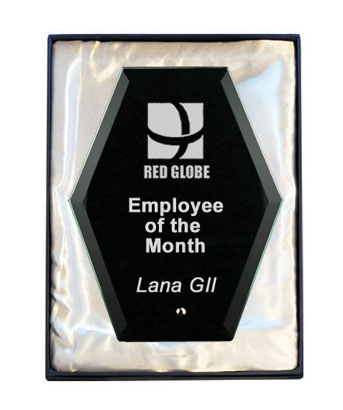 1271-1BK Laser Glass Hexagon-Black 16.5cm