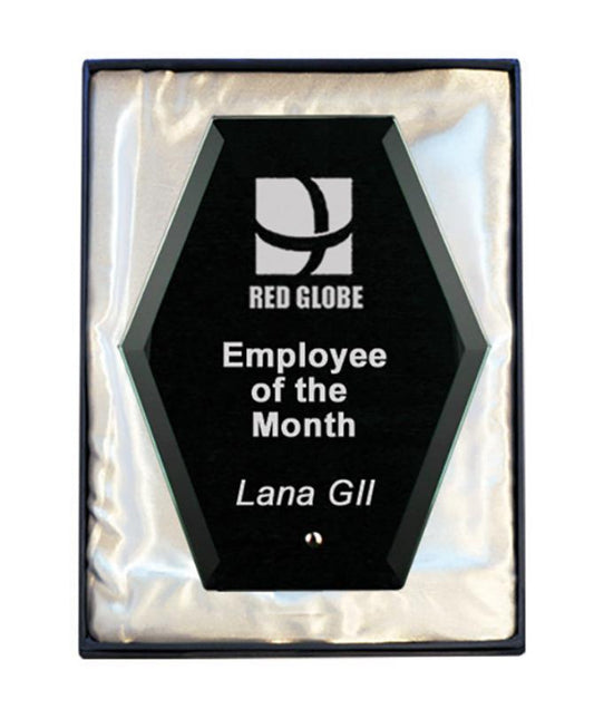1271-1BK Laser Glass Hexagon-Black 16.5cm