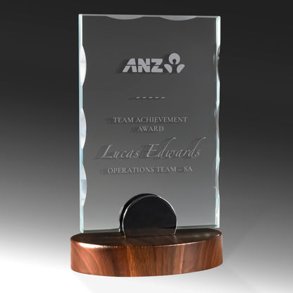1278-2C Glass/Timber Base 23cm