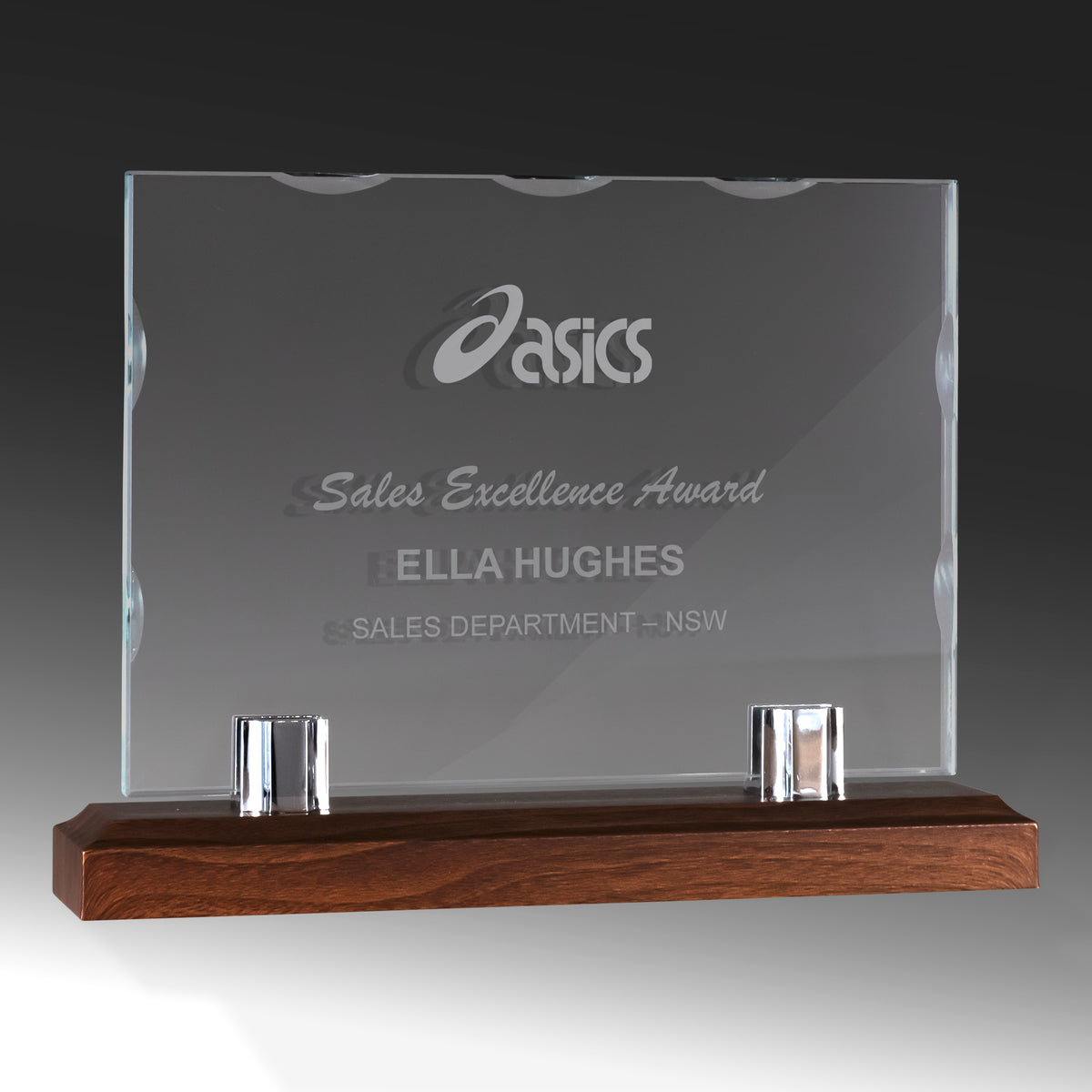 1278-3B Glass/Timber Base 16.5cm