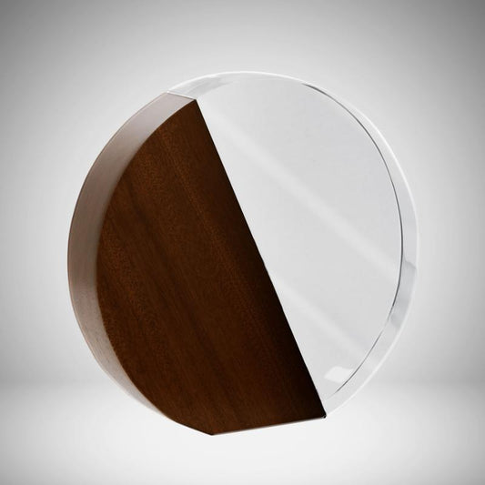 1280D Crystal/Timber Circle-Red/Brown Timber 16cm