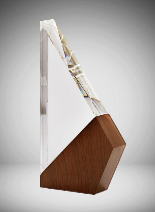 1280E Crystal/Timber Triangle-Red/Brown Timber 20.5cm
