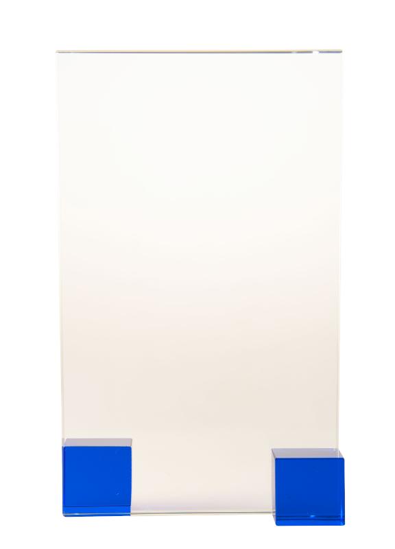 1283A Blue Block Glass 20cm