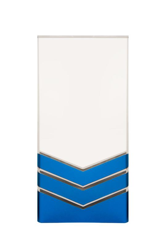1286-2A Blue Metallic Crystal-Rectangle 16cm