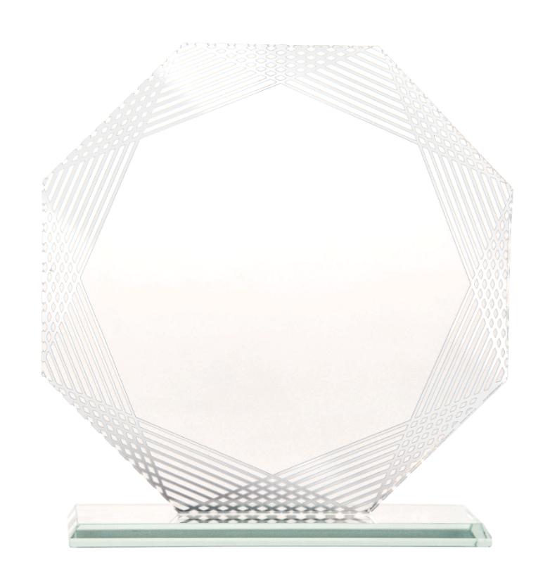 1288-3B Mirror Edge Glass-Octagon 19cm