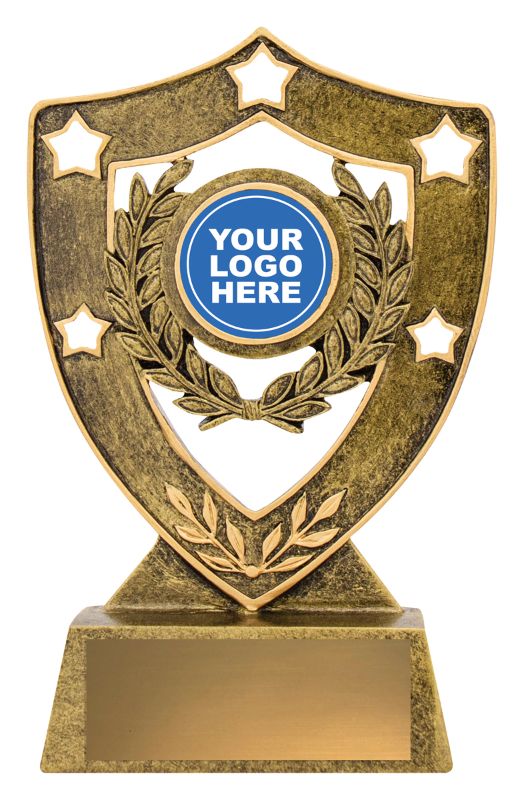 13500 Achievement Gold Shield Trophy 13.5cm