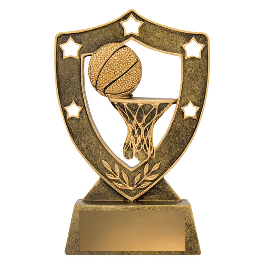 135BAS Basketball Gold Shield