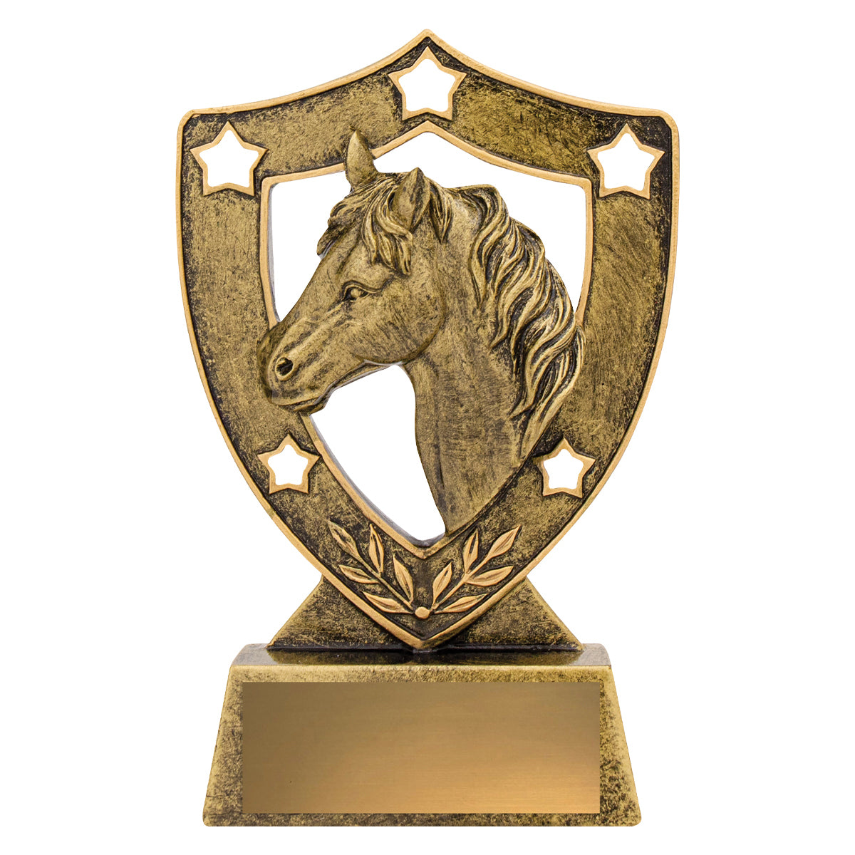 135HOR Horse Gold Shield
