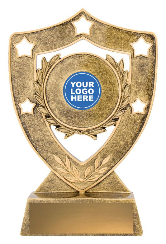 13600 Achievement Gold Shield Trophy 15.5cm