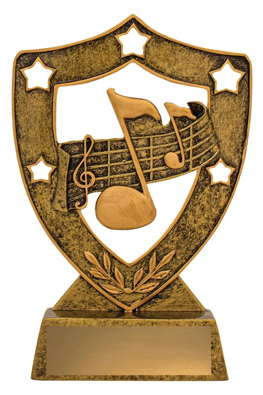 13621 Music Gold Shield 15.5cm