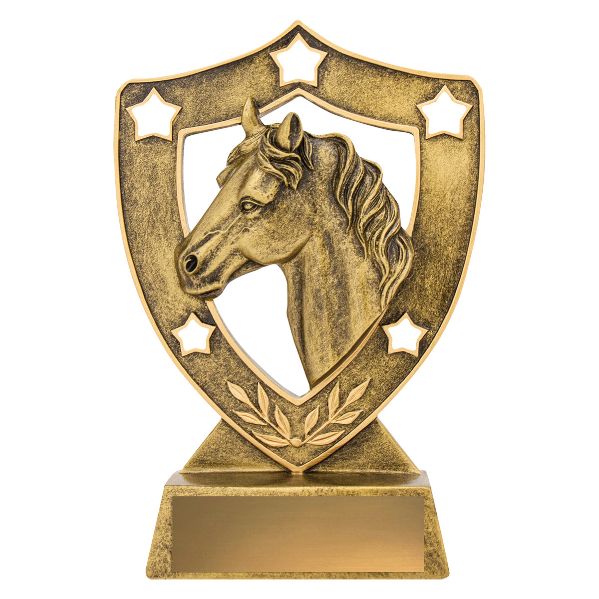 135HOR Horse Gold Shield