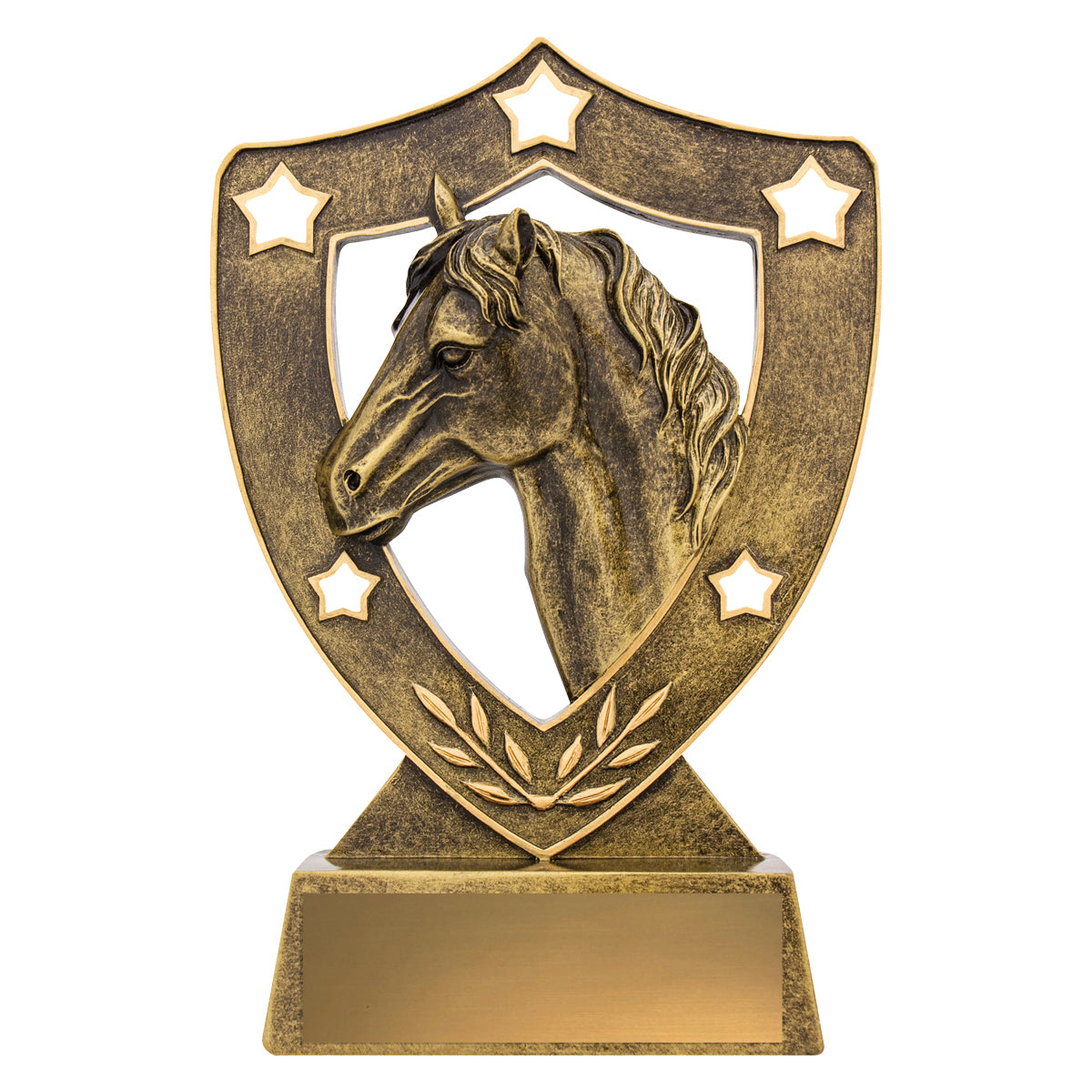 135HOR Horse Gold Shield