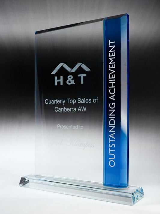 1386-3BU Harmony Glass Rectangle 24cm