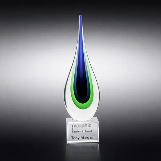 CL-29 Blue & green Drop on Crystal Base 360mm