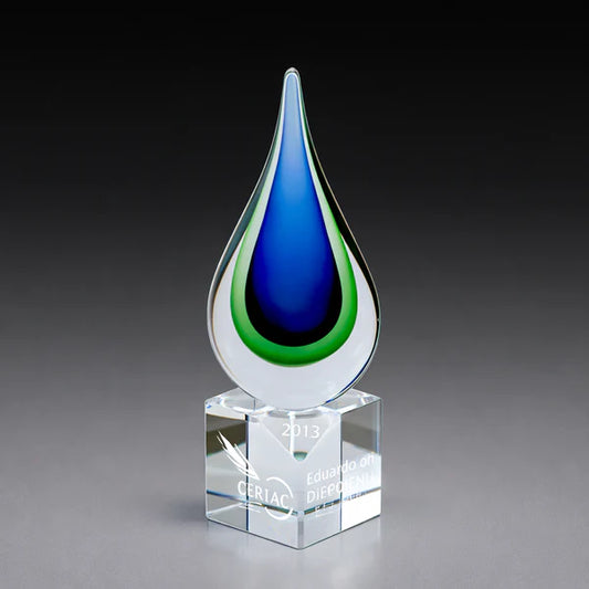CL-24 Green & Blue Drop Faceted 210mm