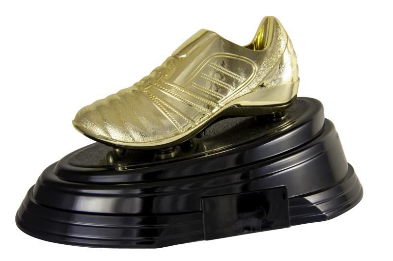 221-9 Golden Boot on Base 14cm – Trophy Shop