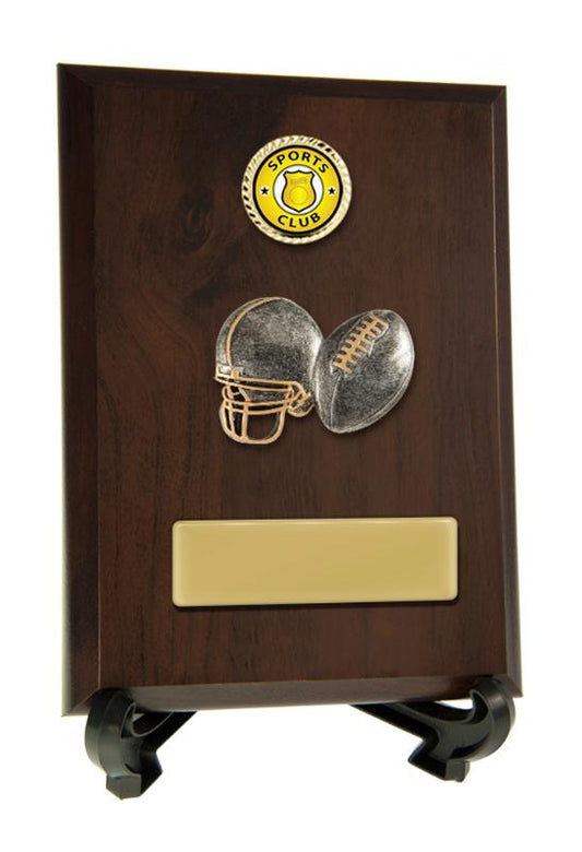 8231CH-CF27G Plaque with Gridiron Football Trim 15.5cm