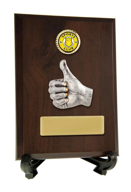 8231CH-CF75G Plaque with Thumbs Up Trim 15.5cm