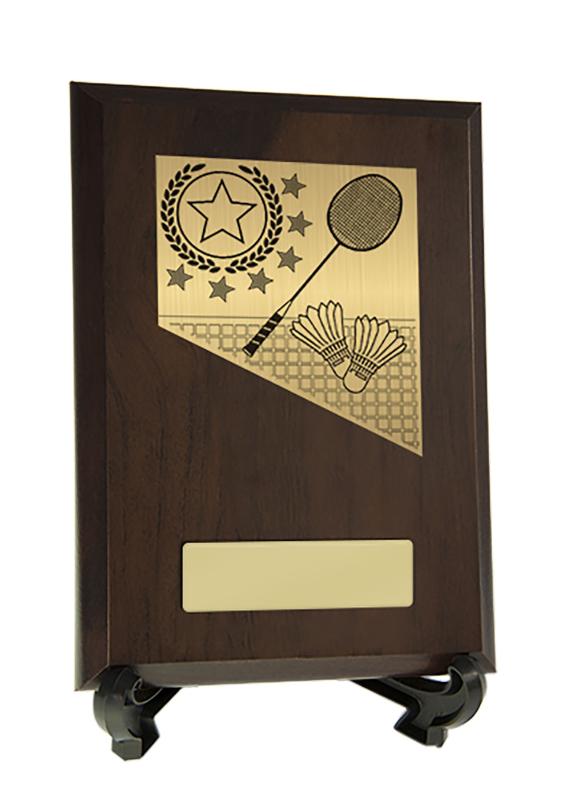 8232CH-PS57A Badminton Theme on Plaque 17.5cm