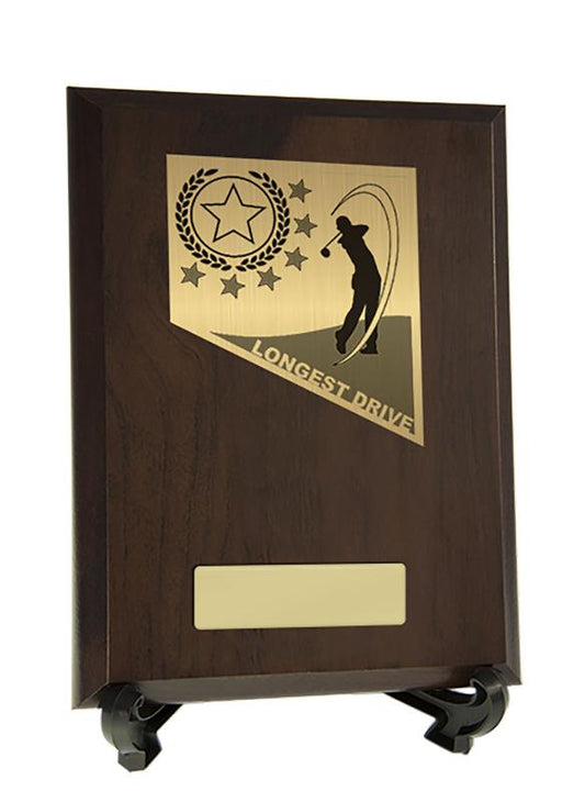 8233CH-PS10LD Plaque with Golf Longest Drive Trim 20cm