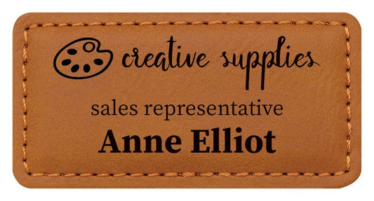 AL201 Leatherette Name Badge with Magnet - Rawhide
