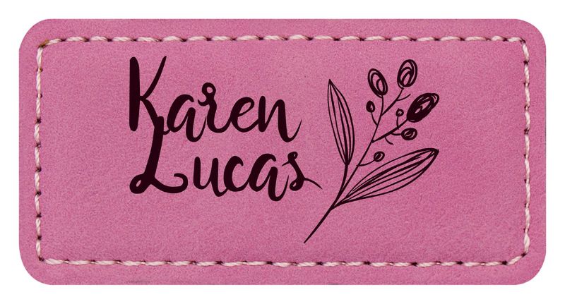 AL209 Leatherette Name Badge with Magnet - Pink