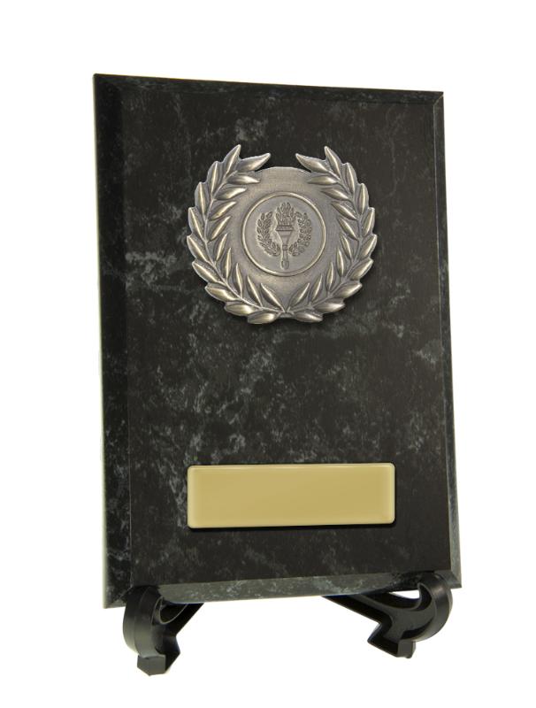 B24-4001 Plaque with Metal Trims 15.5cm